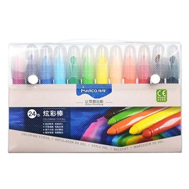 Imagem de Giz de cera de pintura rotativo e lavável de haste de plástico pastel para estudante colorido 24 cores