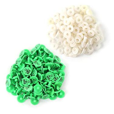 Imagem de Zerodis 100 peças de orelha de plástico para animais, etiqueta de identificação animal para ovelhas de cabra (verde)