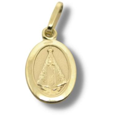 Imagem de Pingente Religioso Medalha Nossa Senhora Aparecida Ouro 18K P903 - Joi