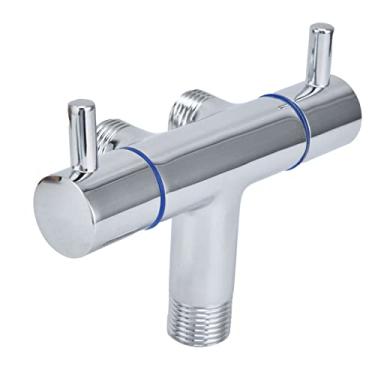 Imagem de Válvula de ângulo G1/2 Rosca Masculina 1 Entrada 2 Saída de Água Fria Torneira Válvula Desviadora com 2 Alças para Casa Hotel Banheiro Varanda Máquina de Lavar Torneira Prata Moderno Estilo Minimalista