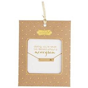Imagem de Mud Pie Colar feminino Chelsea com inicial BAR R, ouro, 40,6 cm, Dourado, 16"