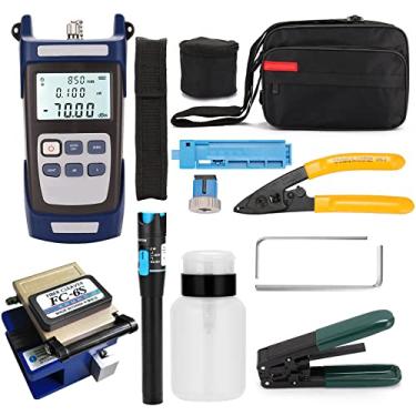 Imagem de Cigooxm Kit de ferramentas de fibra óptica FTTH com alicate de decapagem e alicate de Miller Medidor de energia óptica de cutelo de fibra 5 km Ponteiro vermelho