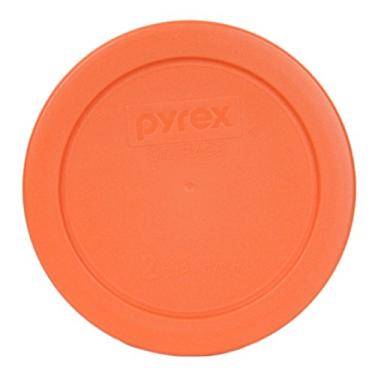 Imagem de Capa de armazenamento redonda Pyrex 2 xícaras #7200-PC para tigelas de vidro, Laranja, 2 Cup, 470mL, 1