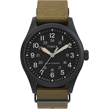 Imagem de Timex Relógio masculino Expedition North Field Post Solar de 36 mm, Cáqui/preto, One Si...