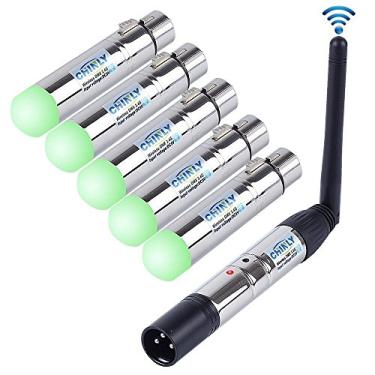 Imagem de CHINLY 6 peças 2,4 G DMX512 Wireless 1 Transmissor Masculino e 5 Receptores Femininos Controle Versão Curta para Stage PAR Party Light