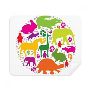 Imagem de Pano de limpeza de animais coloridos, design redondo, 2 peças, tecido de camurça