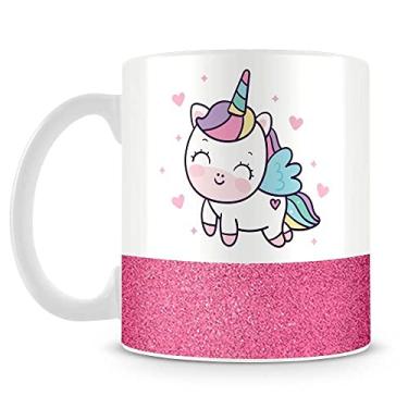 Imagem de Caneca Personalizada Base Glitter Rosa - Unicórnio