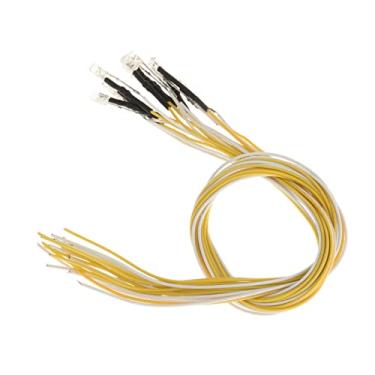 Imagem de Almencla 10pcs Pre LED Diodo Emissor de lámpara Bule 6V Pré- Micro Fio de Comprimento de 11.8 polegadas (30cm) para o Manual de DIY Modelo de , Branco quente