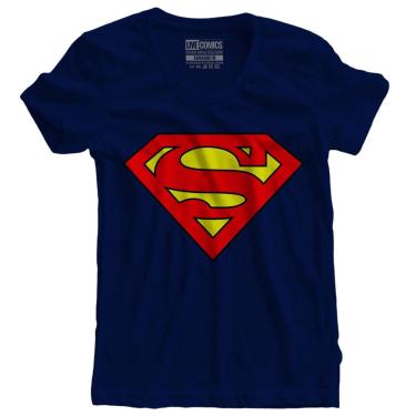 Imagem de Camisa feminina Superman Super-Homem azul marinho Live Comics