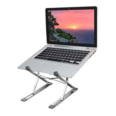 Imagem de Kiboule Suporte para notebook portátil ergonômico liga de alumínio suporte para notebook com ajuste de altura duplo dobrável suporte para notebook para notebook de 11-17 polegadas