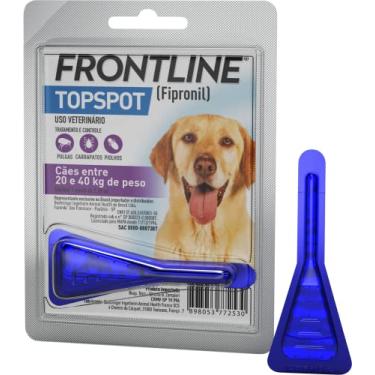 Imagem de Frontline Antipulgas e Carrapatos Topspot para Cães de 20 a 40kg, azul