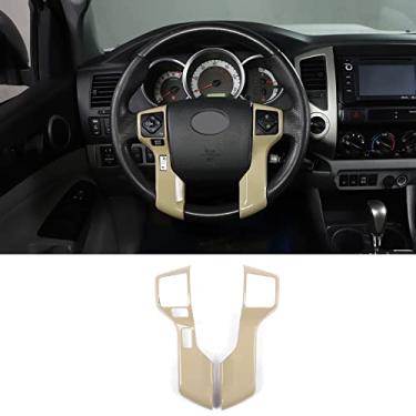 Imagem de PIUGILH Guarnições de volante de carro ABS para Toyota Tacoma 2011-2015 para Toyota Sequoia 2014-2020, adesivo de moldagem de moldura de proteção do painel do volante do carro