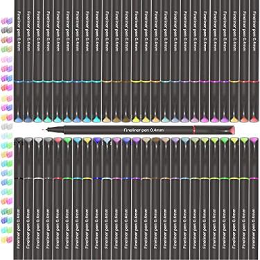 Imagem de PEEKOAL 50 cores para agendas, canetas coloridas de ponta fina, canetas de desenho, canetas de ponta fina porosas para colorir livro, escrever, anotações, calendário de colorir, materiais escolares de arte para escritório