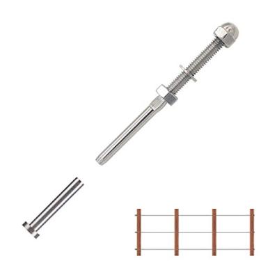 Imagem de Fayevorite 20 pares de terminais rosqueados e interruptor de haste de ponta fixa para sistema de trilho de cabo de deck de 1/8 polegada, trilho de baralho, comutação manual de tensão final e acessórios de extremidade morta, aço inoxidável T316 de grau marítimo