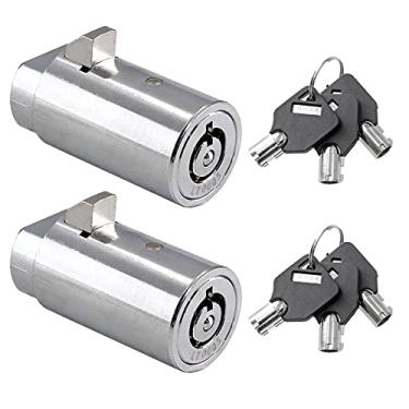 Imagem de Bonsicoky 2 conjuntos de trava e chave da máquina de venda automática (chave semelhante), travas tubulares de alta segurança para máquina de refrigerante