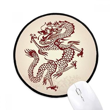 Imagem de DIYthinker Mouse pad retrato animal dragão chinês desktop escritório tapete redondo para computador