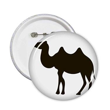 Imagem de Broche de desenho de animal fofo de camelo preto com emblema de botão para decoração 5 peças