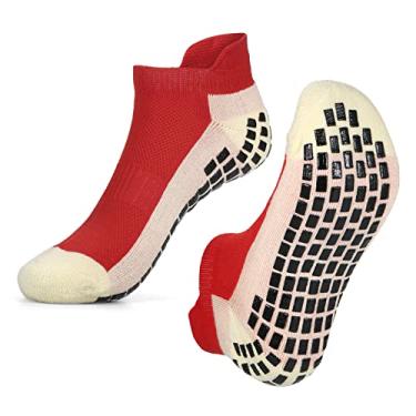 Imagem de Qudai Meias de futebol respiráveis antiderrapantes atléticas meias esportivas curtas para homens e mulheres ioga futebol academia