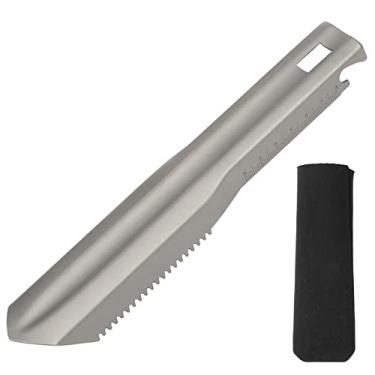 Imagem de Qudai Pá manual de titânio ultraleve multiferramenta para mochila com bolsa de transporte para jardinagem caminhadas acampamento escavação