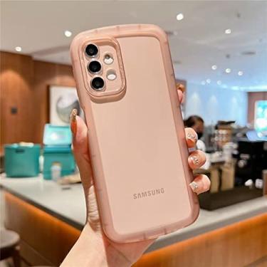 Imagem de FIRSTPELLA Compatível com Samsung A53 5G, capa fofa e transparente colorida para mulheres meninas TPU macio e silicone ultra fino absorção de choque capa de telefone flexível - rosa