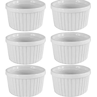 Imagem de Kit 6 Ramekin Cerâmica Branco 50ml Molheira Potinho