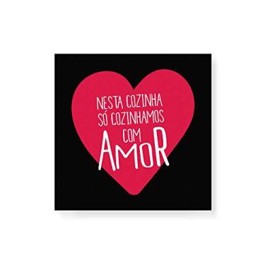 Imagem de Arte Maníacos Quadro Decorativo em Tela Canvas Cozinhar com Amor - 30x30cm