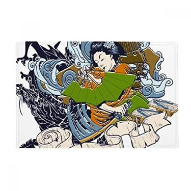 Imagem de DIYthinker Tapete de banheiro japonês com espada Samurai Tapete antiderrapante para banheiro