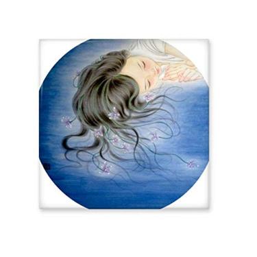 Imagem de Orquídea Fantasia Garota Estilo Chinês Aquarela Azulejo de Cerâmica Brilhante Decalque Pedra Adorna de Tijolos Vitrificados