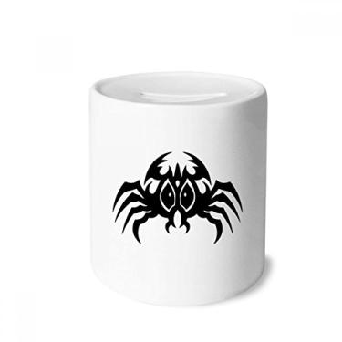 Imagem de DIYthinker Caixa de moedas de cerâmica com estampa de aranha preta e ilustração de inseto para presente de cofrinho