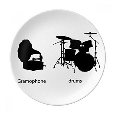 Imagem de Kit de bateria de música musical com padrão de energia, placa decorativa de porcelana salver louças de jantar
