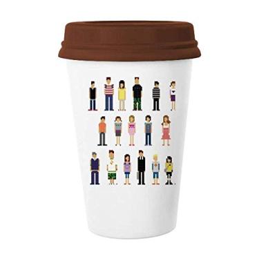 Imagem de Pares de personagens do jogo Caneca de vidro de cerâmica de pixel Caneca de café