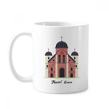 Imagem de Caneca clássica de cerâmica branca Visiting Church in South Korea com alças 350 ml