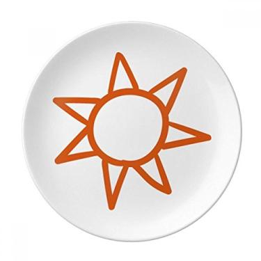 Imagem de Prato decorativo de porcelana Salver para pintura à mão laranja para clima
