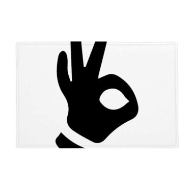 Imagem de DIYthinker OK Gesture Outline Pattern Tapete de chão antiderrapante Tapete para porta de banheiro