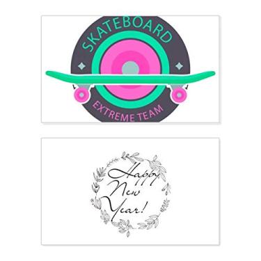 Imagem de Skate esportivo de inverno e time extremo festival de ano novo cartão felicitações Bless mensagem presente