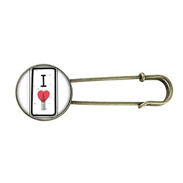 Imagem de Broche de metal retrô com estampa de palavras I Love London