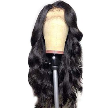 Imagem de Newooh Peruca longa ondulada peruca de cabelo cacheado feminino africano peruca de cabelo ondulado peruca frontal entrelaçada para mulheres
