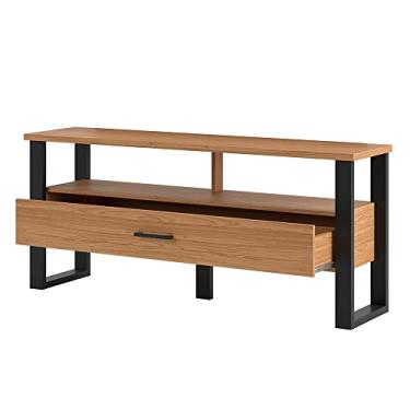 Imagem de Rack Para Sala De Estar 01 Gaveta 01 Prateleira Olivy D03 140 Cm Freijó Preto Fosco - Lyam Decor