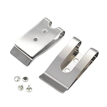 Imagem de Bluemoona 4 conjuntos – Coldre de metal 54 x 25 mm com presilha de cinto e fecho de mola com fivela e dois furos de níquel