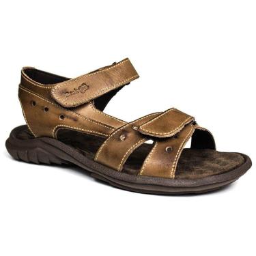 Imagem de Sandália Papete Masculina de Couro Marrom 400