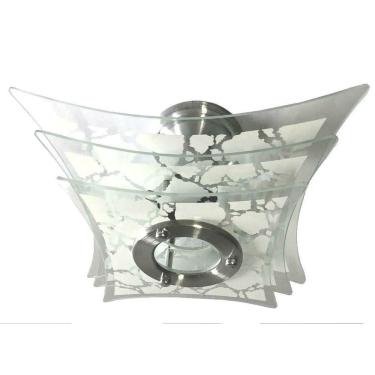 Imagem de Luminária Plafon Estrelado 3 Vidros Branco Sala Quarto