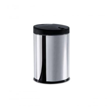Imagem de Lixeira Press Inox Com Tampa - Linha Pia ø 17 X 25 Cm Preto Brinox