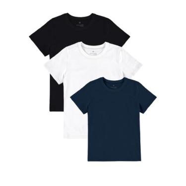 Imagem de Kit 3 Camisetas Básica Lisa Infantil Menino Proteção Uv Malwee - Pando