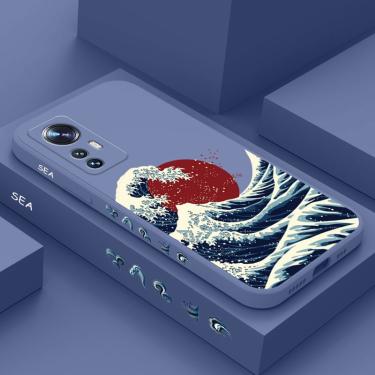 Imagem de Capa de telefone Red Sun Sea Waves  Xiaomi Mi 14 13T 12 11 Ultra 10 11T Pro Lite Poco F4 X4 M4 F3 X3