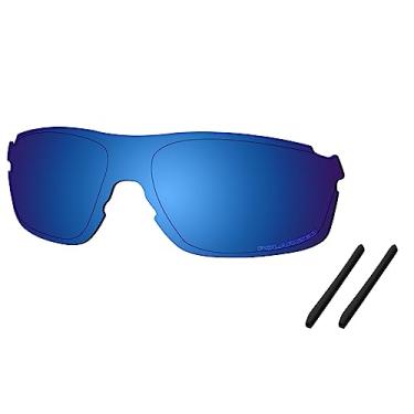 Imagem de SAUCER Lentes de substituição premium e meias auriculares para óculos de sol Oakley EV Zero Pitch OO9383 High Defense – Azul meia-noite polarizado