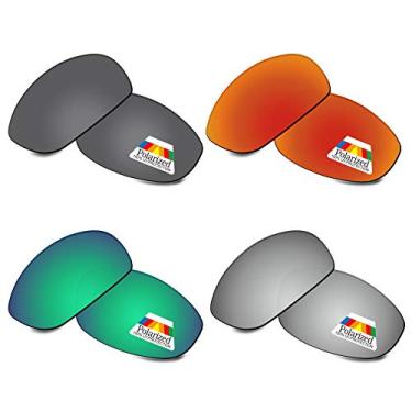 Imagem de Bwake Lentes de reposição para óculos de sol Oakley Juliet - preto + prata + verde + vermelho fogo polarizado