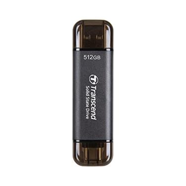 Imagem de Transcend SSD externo de 512 GB, até 1.050 MB/s, pen drive USB duplo para iPhone, iPad e Mac; Windows e Android, tablet e PC, Smart TV, pen drive USB 3.2 geração 2, pen drive, 2 em 1 tipo C e cartão