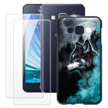 Imagem de MILEGOO Capa para Samsung Galaxy A3 2015 + 2 peças protetoras de tela de vidro temperado, capa ultrafina de silicone TPU macio à prova de choque para Samsung Galaxy A3 2015 (4,5 polegadas)