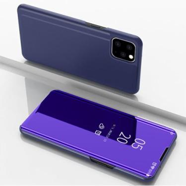 Imagem de Flip Stand Clear View Mirror Capa de telefone para iPhone 13 11 12 Mini Pro Max 8 7 6 6s Plus Capa para iPhone X XR XS Max SE 2020 Capa, roxa, para iPhone 11