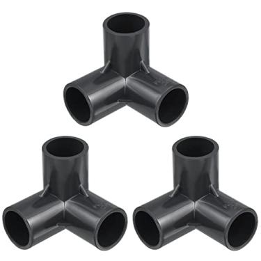 Imagem de PATIKIL 20 mm ID U-PVC encaixes de tubo, 3 unidades, 3 vias, cotovelo lateral, saída lateral, acessórios para móveis, conector de tubulação para suporte de irrigação de jardim